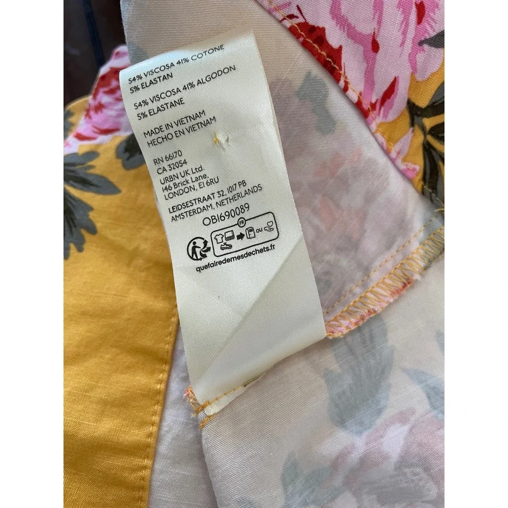 Anthropologie Size M Cecily Flora Midi Dress Garden‎ Party Cottagecore Yellow